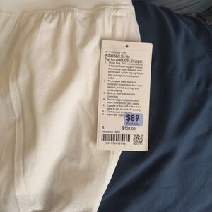 Lululemon White Adapted Dtate Perforated HR Jogger Pants 8